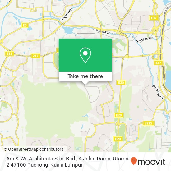 Peta Am & Wa Architects Sdn. Bhd., 4 Jalan Damai Utama 2 47100 Puchong