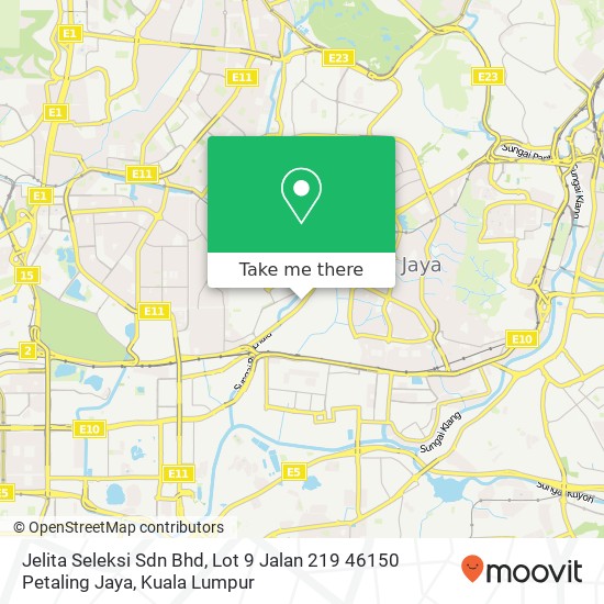 Peta Jelita Seleksi Sdn Bhd, Lot 9 Jalan 219 46150 Petaling Jaya