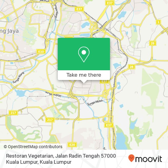 Restoran Vegetarian, Jalan Radin Tengah 57000 Kuala Lumpur map