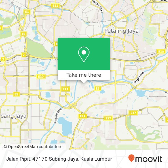Peta Jalan Pipit, 47170 Subang Jaya