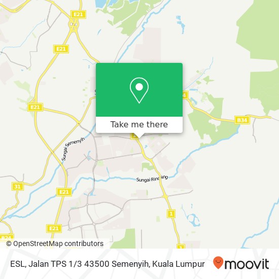 ESL, Jalan TPS 1 / 3 43500 Semenyih map