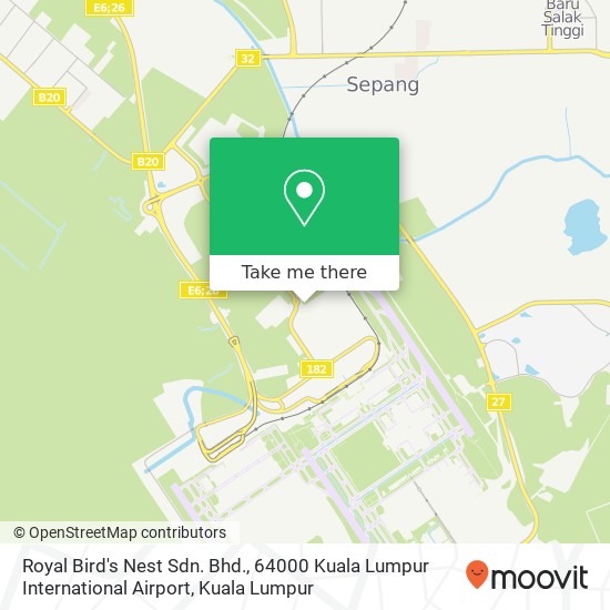 Peta Royal Bird's Nest Sdn. Bhd., 64000 Kuala Lumpur International Airport