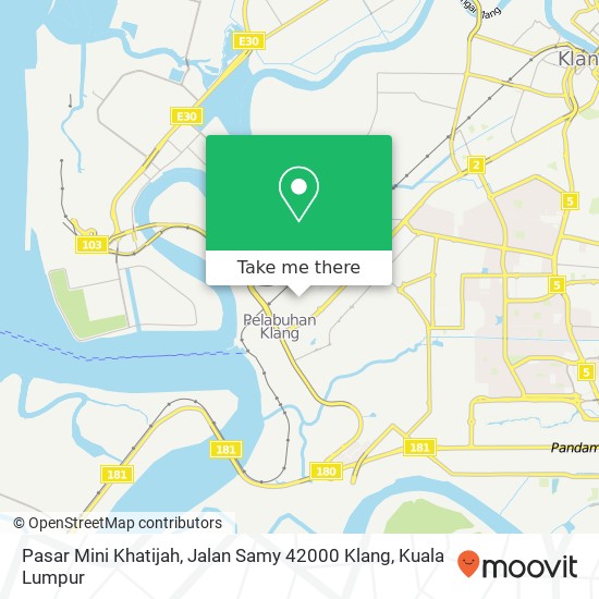 Peta Pasar Mini Khatijah, Jalan Samy 42000 Klang