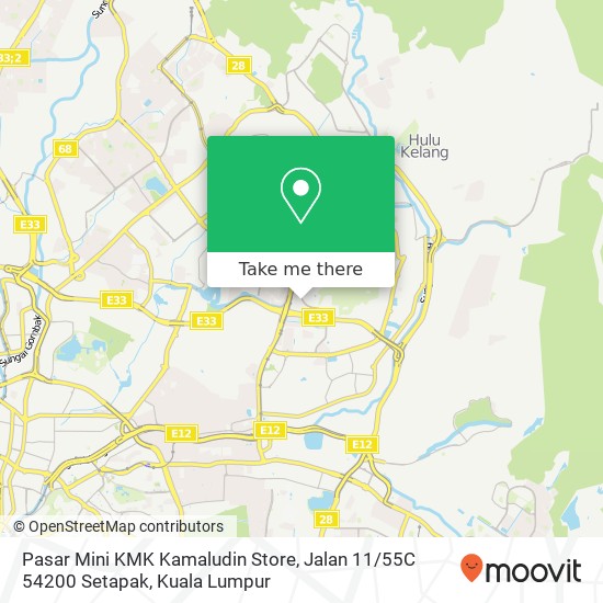 Pasar Mini KMK Kamaludin Store, Jalan 11 / 55C 54200 Setapak map