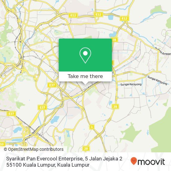 Peta Syarikat Pan Evercool Enterprise, 5 Jalan Jejaka 2 55100 Kuala Lumpur