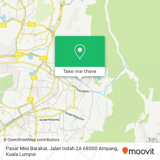 Pasar Mini Barakat, Jalan Indah 2A 68000 Ampang map