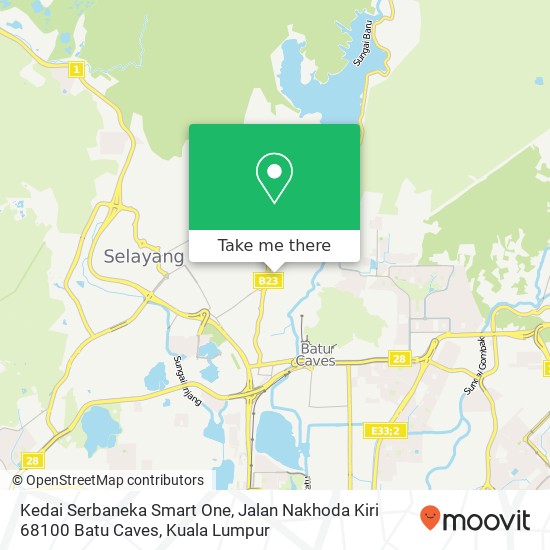 Peta Kedai Serbaneka Smart One, Jalan Nakhoda Kiri 68100 Batu Caves