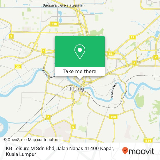 Peta KB Leisure M Sdn Bhd, Jalan Nanas 41400 Kapar