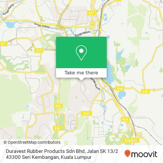 Peta Duravest Rubber Products Sdn Bhd, Jalan SK 13 / 2 43300 Seri Kembangan