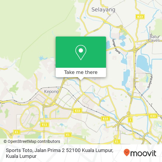 Sports Toto, Jalan Prima 2 52100 Kuala Lumpur map