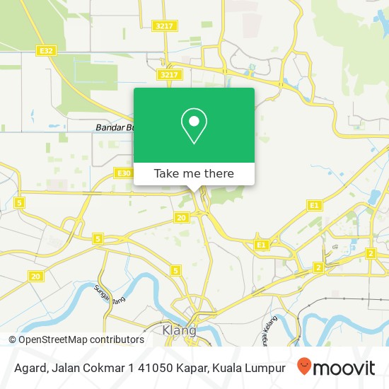 Peta Agard, Jalan Cokmar 1 41050 Kapar