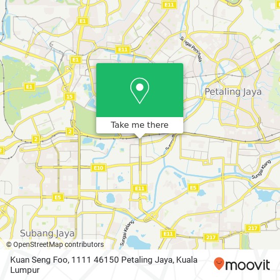 Peta Kuan Seng Foo, 1111 46150 Petaling Jaya