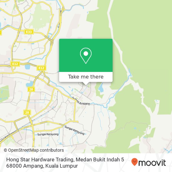 Hong Star Hardware Trading, Medan Bukit Indah 5 68000 Ampang map