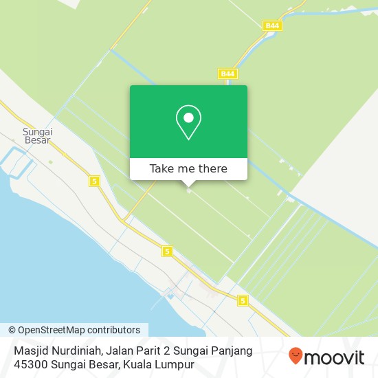 Peta Masjid Nurdiniah, Jalan Parit 2 Sungai Panjang 45300 Sungai Besar