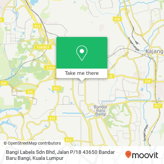 Bangi Labels Sdn Bhd, Jalan P / 18 43650 Bandar Baru Bangi map