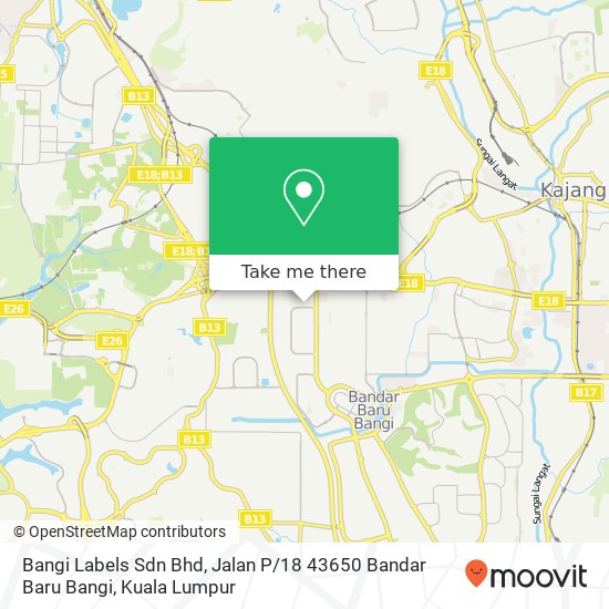 Peta Bangi Labels Sdn Bhd, Jalan P / 18 43650 Bandar Baru Bangi