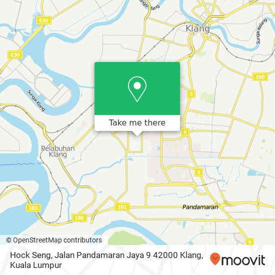 Peta Hock Seng, Jalan Pandamaran Jaya 9 42000 Klang