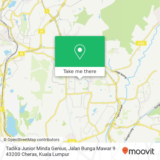 Tadika Junior Minda Genius, Jalan Bunga Mawar 9 43200 Cheras map