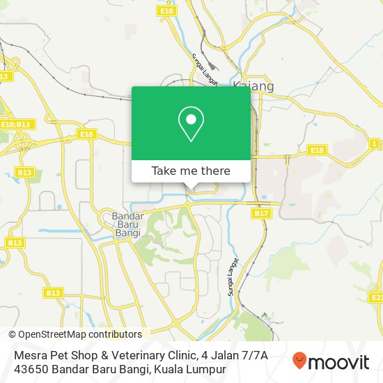 Mesra Pet Shop & Veterinary Clinic, 4 Jalan 7 / 7A 43650 Bandar Baru Bangi map