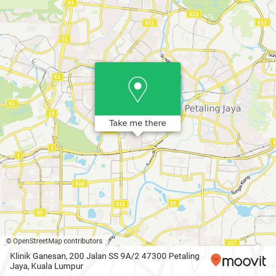 Klinik Ganesan, 200 Jalan SS 9A / 2 47300 Petaling Jaya map