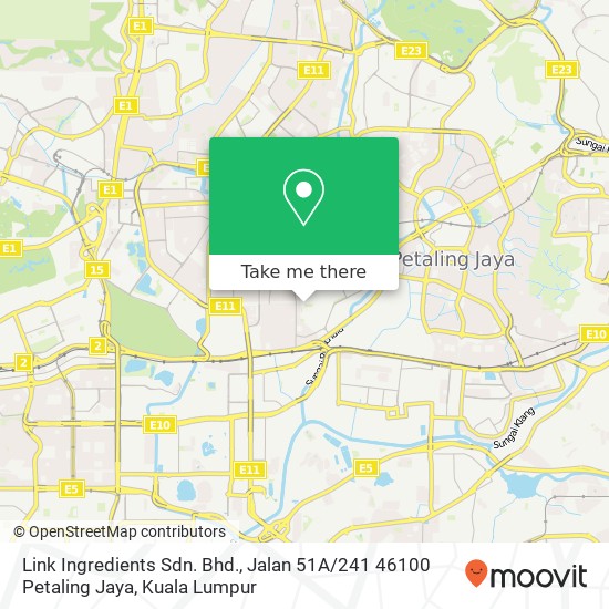 Link Ingredients Sdn. Bhd., Jalan 51A / 241 46100 Petaling Jaya map