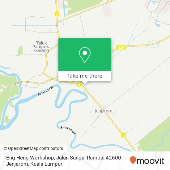 Peta Eng Heng Workshop, Jalan Sungai Rambai 42600 Jenjarom