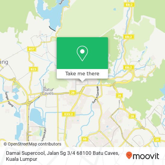 Peta Damai Supercool, Jalan Sg 3 / 4 68100 Batu Caves