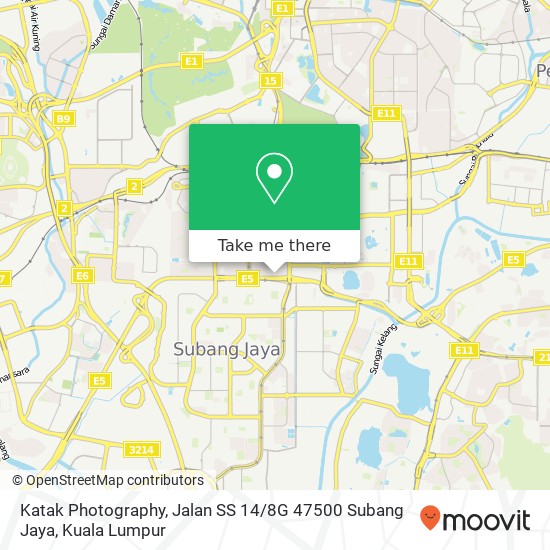 Peta Katak Photography, Jalan SS 14 / 8G 47500 Subang Jaya