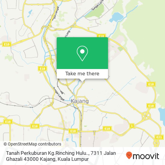 Tanah Perkuburan Kg.Rinching Hulu.., 7311 Jalan Ghazali 43000 Kajang map