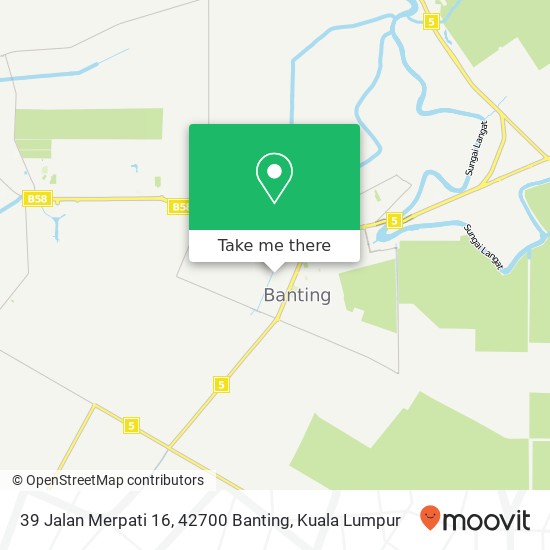 Peta 39 Jalan Merpati 16, 42700 Banting