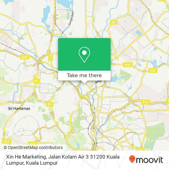 Xin He Marketing, Jalan Kolam Air 3 51200 Kuala Lumpur map
