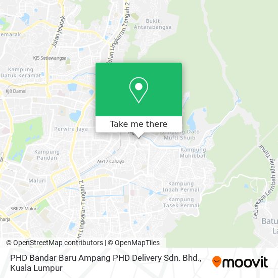 PHD Bandar Baru Ampang PHD Delivery Sdn. Bhd. map