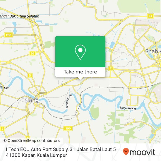 Peta I Tech ECU Auto Part Supply, 31 Jalan Batai Laut 5 41300 Kapar