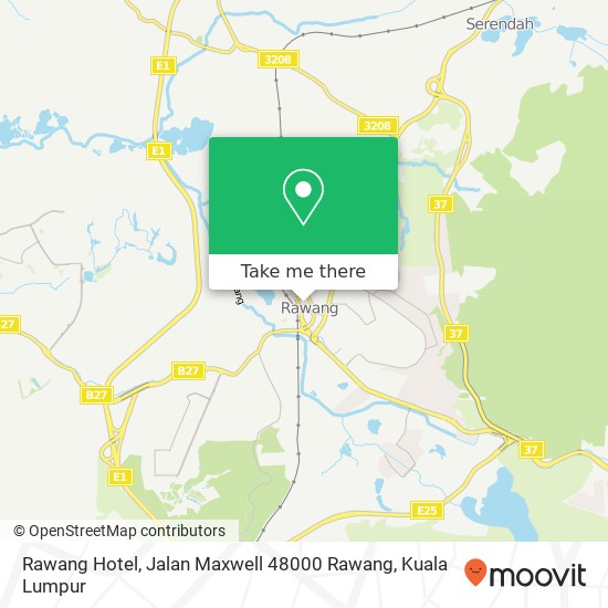Peta Rawang Hotel, Jalan Maxwell 48000 Rawang