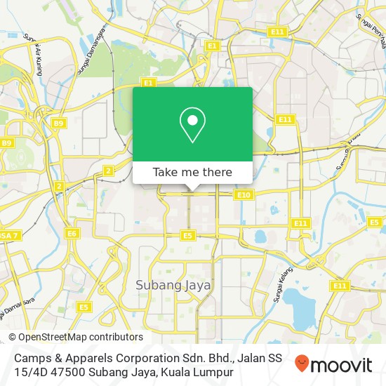 Camps & Apparels Corporation Sdn. Bhd., Jalan SS 15 / 4D 47500 Subang Jaya map