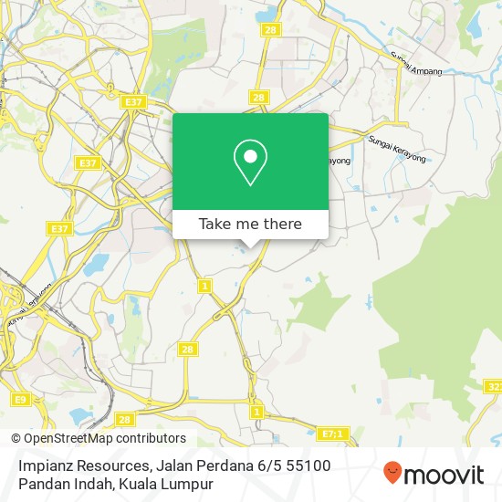 Peta Impianz Resources, Jalan Perdana 6 / 5 55100 Pandan Indah
