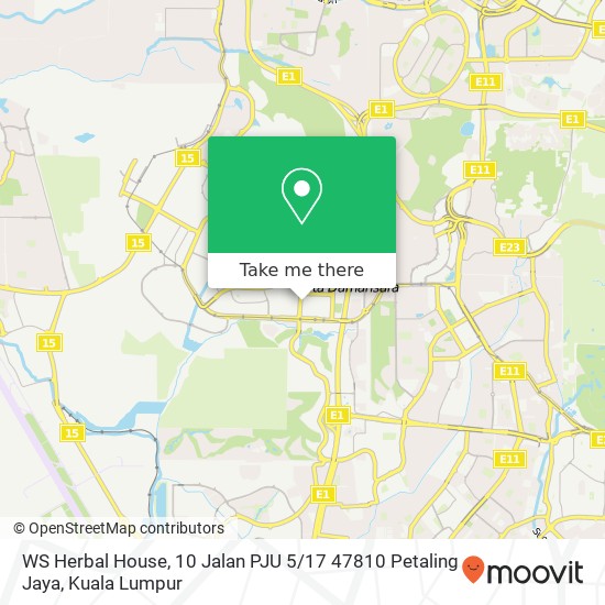 Peta WS Herbal House, 10 Jalan PJU 5 / 17 47810 Petaling Jaya