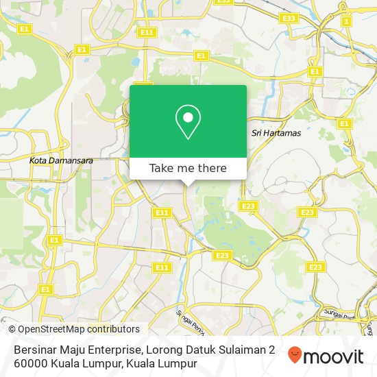 Peta Bersinar Maju Enterprise, Lorong Datuk Sulaiman 2 60000 Kuala Lumpur