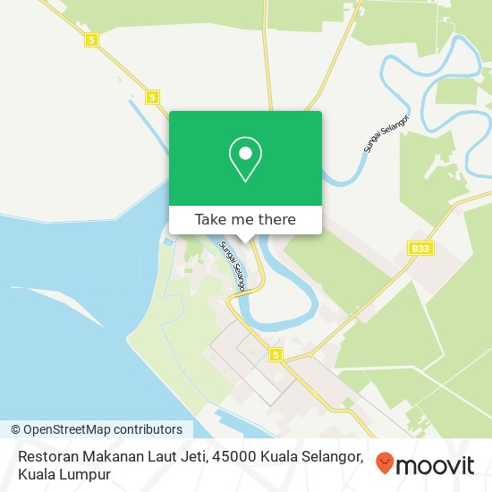 Peta Restoran Makanan Laut Jeti, 45000 Kuala Selangor