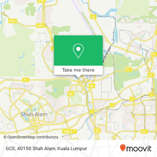 Peta GCE, 40150 Shah Alam