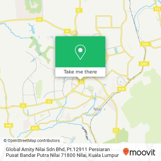 Peta Global Amity Nilai Sdn Bhd, Pt.12911 Persiaran Pusat Bandar Putra Nilai 71800 Nilai