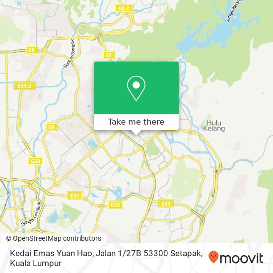 Peta Kedai Emas Yuan Hao, Jalan 1 / 27B 53300 Setapak