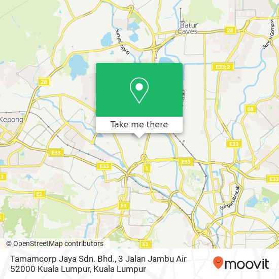 Tamamcorp Jaya Sdn. Bhd., 3 Jalan Jambu Air 52000 Kuala Lumpur map