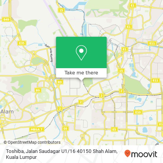 Toshiba, Jalan Saudagar U1 / 16 40150 Shah Alam map