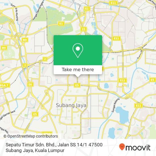Peta Sepatu Timur Sdn. Bhd., Jalan SS 14 / 1 47500 Subang Jaya