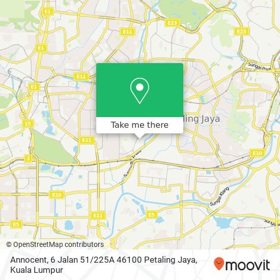 Peta Annocent, 6 Jalan 51 / 225A 46100 Petaling Jaya