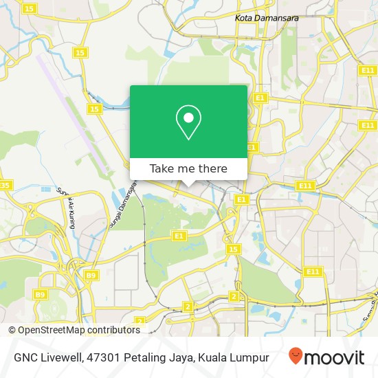 Peta GNC Livewell, 47301 Petaling Jaya