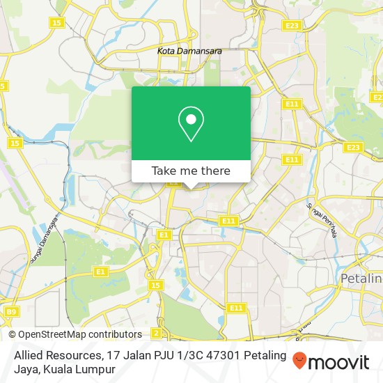 Allied Resources, 17 Jalan PJU 1 / 3C 47301 Petaling Jaya map