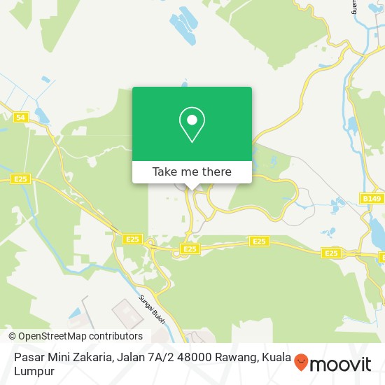 Peta Pasar Mini Zakaria, Jalan 7A / 2 48000 Rawang
