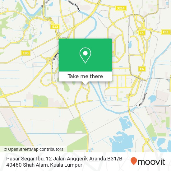 Peta Pasar Segar Ibu, 12 Jalan Anggerik Aranda B31 / B 40460 Shah Alam